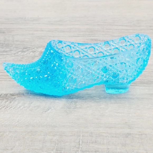 Bryce Brothers Blue Turquoise Cane Glass Slipper Shoe EAPG 1880s Antique - Picture 4 of 8